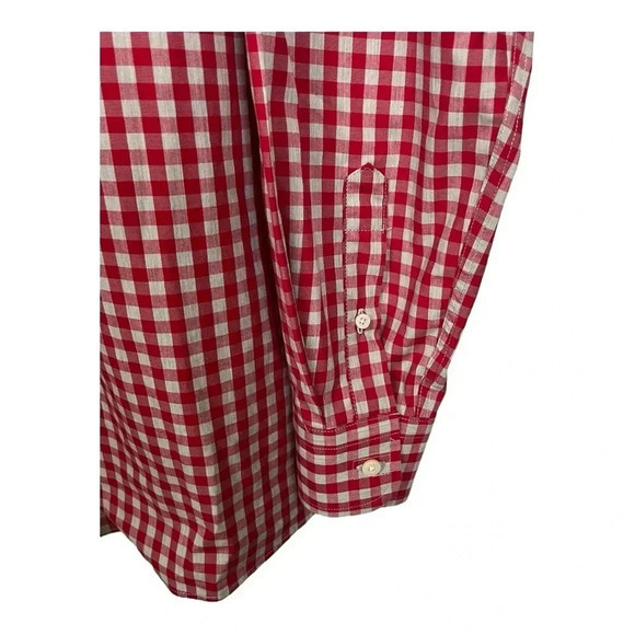 Crown & Ivy Long Sleeve Button Down Red White Checked‎ Men Size XLT - Picture 3 of 7